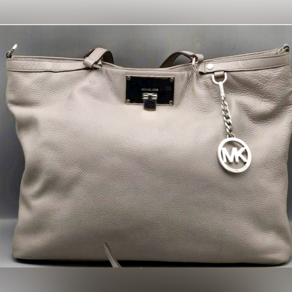 Michael Kors Gray Pebbled Leather Tote Bag